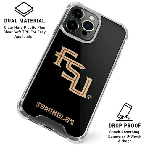 Florida State FSU Seminoles Black iPhone 16 Pro Clear Case